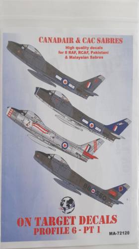 DISCOUNT DECALS 1/72 5076 MA-72120 Canadair   CAC Sabres  RAF and International Operators  Model Alliance 