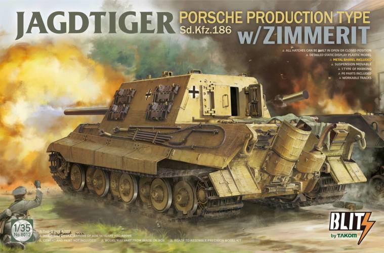 TAKOM 1/35 8012 JAGDTIGER SD.KFZ.186 W/ZIMMERIT