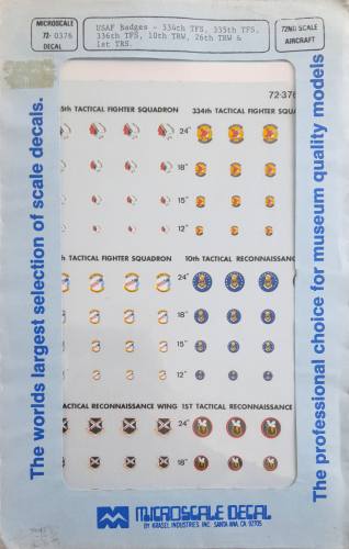 DISCOUNT DECALS 1/72 5257 72-037 USAF BADGES Microscale