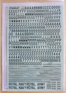XTRADECAL 1/32 32021 RAF SERIAL LETTERS   NUMBERS BLACK