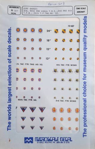 DISCOUNT DECALS 1/72 5265 72-327 USAF BADGES Microscale