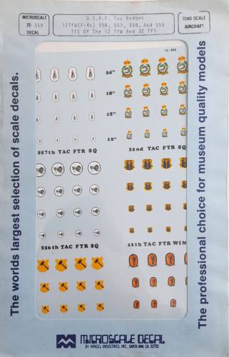 DISCOUNT DECALS 1/72 5266 72-359 U.S.A.F. TAC BADGES Microscale