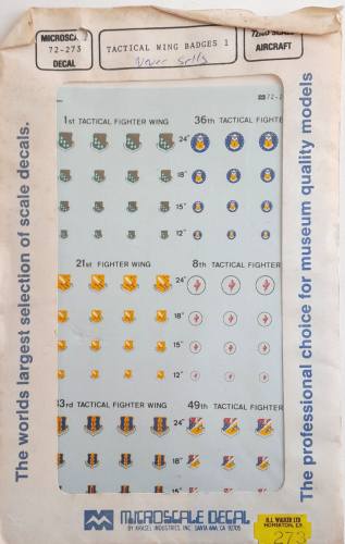 DISCOUNT DECALS 1/72 5268 72-273 TACTICAL WING BADGES 1 Microscale