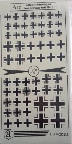 DISCOUNT DECALS 1/72 5448 A16 LUFTWAFFE UNDERWING AND FUSELAGE CROSSES WORLD WAR II ALMARK