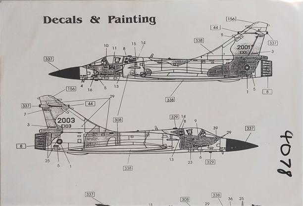 DISCOUNT DECALS 1/48 4078. 2001 TIGERS WINGS ROC AIR FORCE MIRAGE 2000 