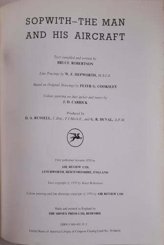 CHEAP BOOKS  ZB5989 SOPWITH - THE MAN AND HIS AIRCRAFT Air Review Ltd