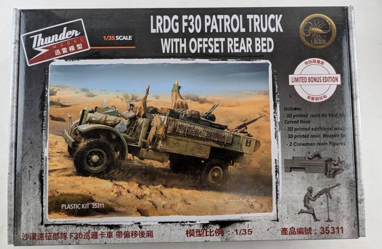 THUNDER MODEL 1/35 35311 LRDG F30 PATROL TRUCK WITH OFFSET REAR BED