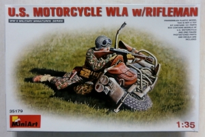 MINIART 1/35 35179 US MOTORCYCLE WLA w/RIFLEMAN