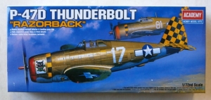 ACADEMY 1/72 12492 P-47D THUNDERBOLT RAZORBACK