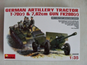 MINIART 1/35 35039 GERMAN ARTILLERY TRACTOR T-70 r    7.62cm GUN FK288  r  w/CREW