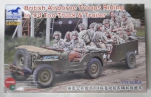 BRONCO 1/35 35169 BRITISH AIRBORNE TROOPS IN 1/4 TON TUCK   TRAILER