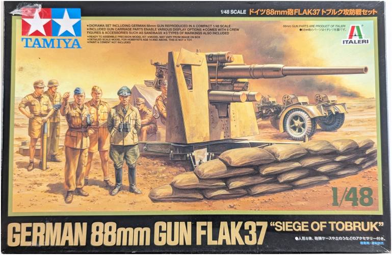 TAMIYA 1/48 37009 GERMAN 88MM GUN FLAK37 SIEGE OF TOBRUK