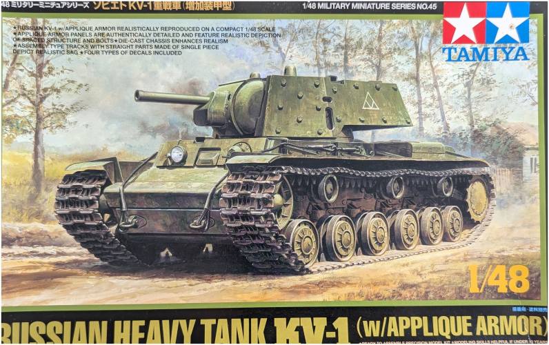 TAMIYA 1/48 32545 RUSSIAN HEAVY TANK KV-1 W/APPLIQUE ARMOR