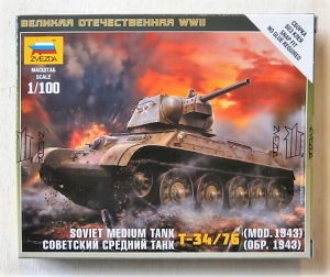 ZVEZDA 1/100 6159 SOVIET MEDIUM TANK T-34/76  Mod.1943 