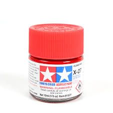 TAMIYA  81527 X-27 CLEAR RED ACRYLIC PAINT  UK SALE ONLY 