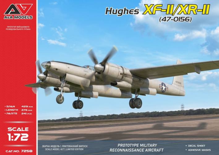 A   A MODELS 1/72 7258 HUGHES XF-II/XR-II