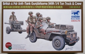 BRONCO 1/35 35170 BRITISH 6pdr ANTI-TANK GUN AIRBORNE WITH 1/4 TON TRUCK   CREW