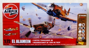 AIRFIX 1/72 50148 EL ALAMEIN CURTISS TOMAHAWK IIB   MESSERSCHMITT Bf 109E-4B TROP