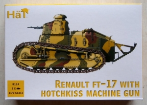HAT INDUSTRIES 1/72 8114 RENAULT FT-17 w/HOTCHKISS MACHINE GUN