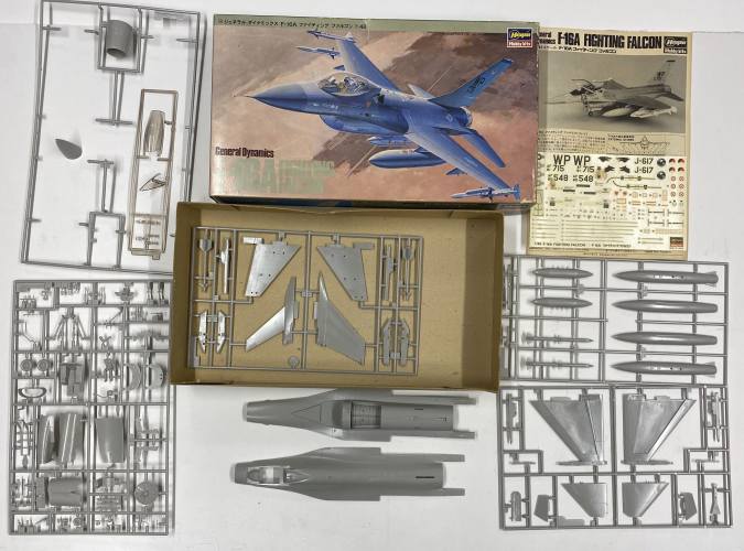 KINGKIT MODEL SCRAPYARD 1/48 HASEGAWA V1 F-16A FIGHTING FALCON  CRACKED DECALS   BROKEN FUSELAGE 