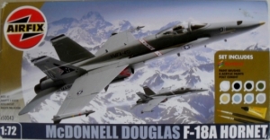 AIRFIX 1/72 50043 McDONNELL DOUGLAS F-18A HORNET WITH PAINTS   GLUE