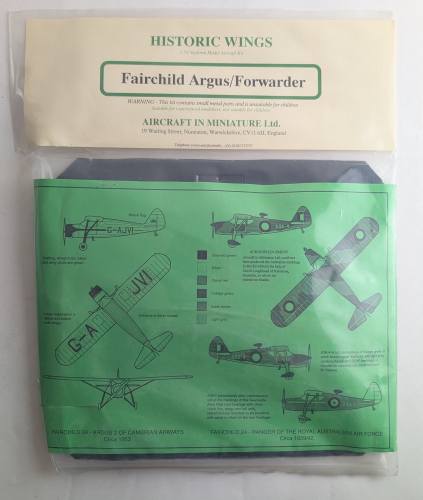 AIRCRAFT IN MINIATURE 1/72 AIRCRAFT IN MINIATURE FAIRCHILD ARGUS FORWARDER