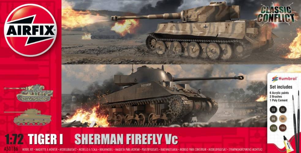 AIRFIX 1/72 50186 CLASSIC CONFLICT TIGER I VS SHERMAN FIREFLY VC