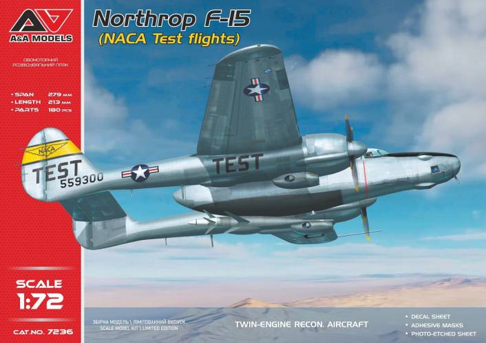 A   A MODELS 1/72 7236 NORTHROP F-15 NACA TEST FLIGHTS