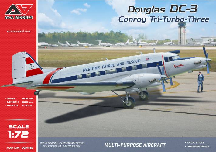 A   A MODELS 1/72 7246 DOUGLAS DC-3 CONROY TRI-TURBO-THREE