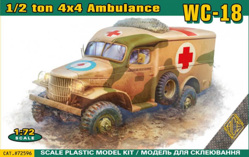 ACE 1/72 72596 WC-18 1/2 TON 4X4 AMBULANCE