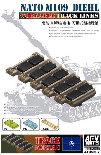 AFV CLUB 1/35 35307 NATO M109 DIEHL WORKABLE TRACK LINKS