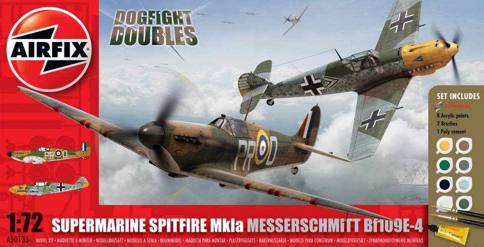 AIRFIX 1/72 50135 DOGFIGHT DOUBLE SUPERMARINE SPITFIRE Mk.IA / Bf 109E-4