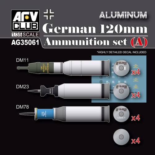 AFV CLUB 1/35 AG35061 GERMAN 120MM AMMUNITION SET A