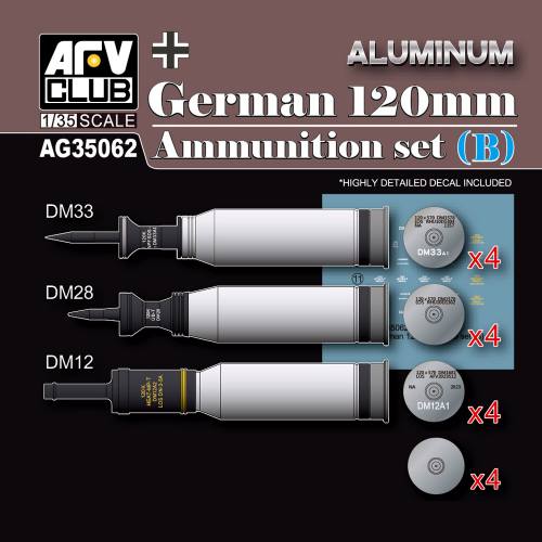 AFV CLUB 1/35 AG35062 GERMAN 120MM AMMUNITION SET B