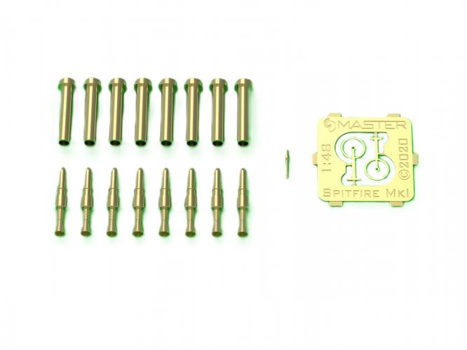 MASTERMODEL 1/48 AM-48-163 SPITFIRE MK.I EARLY GUNSIGHT AND BROWNING .303 WITH FLASH HIDER BARREL TIPS
