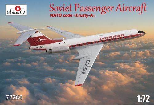 A MODEL 1/72 72260 TUPOLEV TU-134 INTERFLUG NATO CODE CRUSTY -A