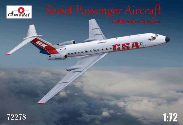 A MODEL 1/72 72278 TUPOLEV TU-134 CSA NATO CODE CRUSTY -A