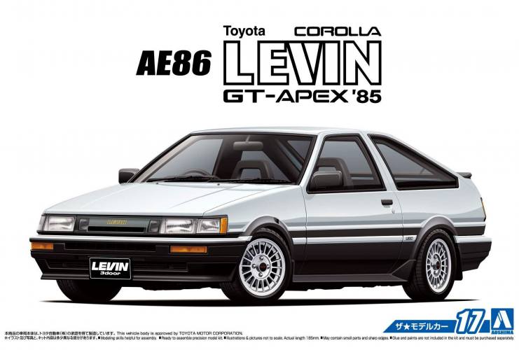 AOSHIMA 1/24 06192 TOYOTA AE86 COROLLA LEVIN GT-APEX  85