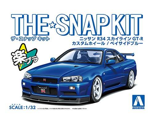 AOSHIMA 1/32 06630 NISSAN R34 SKYLINE GT-R CUSTOM WHEEL BAYSIDE BLUE 
