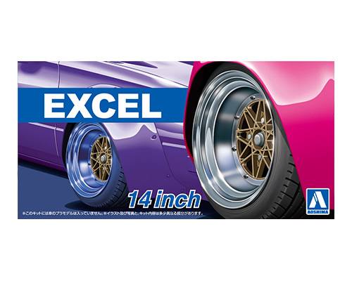AOSHIMA 1/24 20299 EXCEL 14 INCH 4PCS WHEEL   TYRE SET