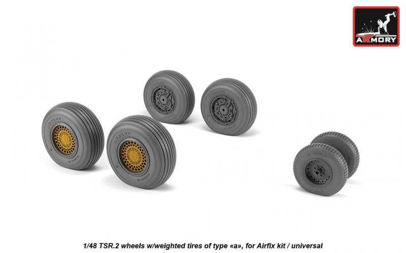 ARMORY 1/48 AW48412 TSR.2 WHEELS WITH WEIGHTED TYRES TYPE A