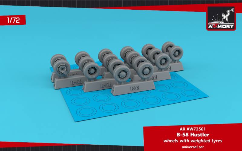 ARMORY 1/72 AW72361 B-58 HUSTER WHEELS WITH WEIGHTED TYRES