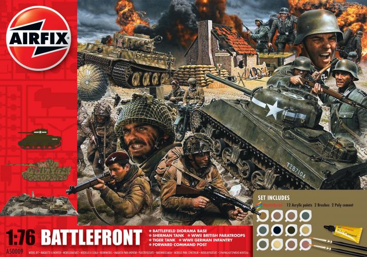 AIRFIX 1/76 50009A D-DAY BATTLEFRONT W/ DIORAMA BASE AND FIGURES
