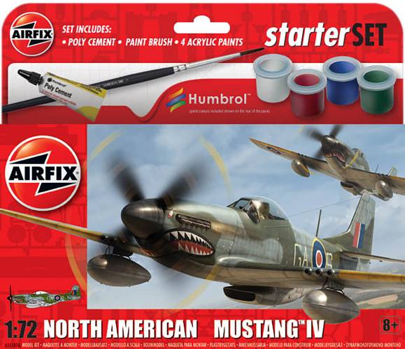 AIRFIX 1/72 55107A NORTH AMERICAN MUSTANG IV STARTER SET