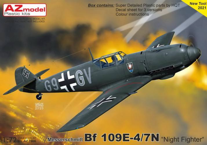 AZ MODEL 1/72 7666 MESSERSCHMITT BF 109E-7N NACHTJAGER