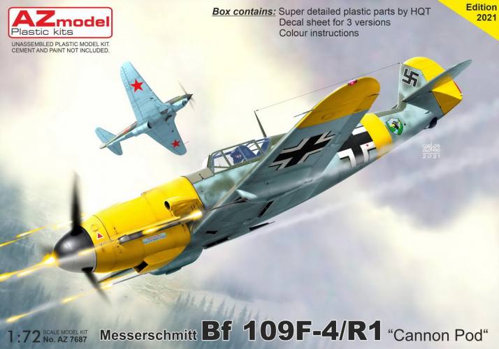 AZ MODEL 1/72 7687 MESSERSCHMITT BF 109F-4/R1 CANNON POD