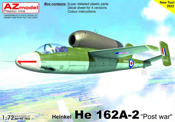 AZ MODEL 1/72 7822 HEINKEL HE 162A-2 POST WAR