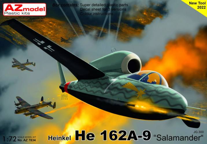 AZ MODEL 1/72 7834 HEINKEL HE 162A-9 SLAMANDER JG.300