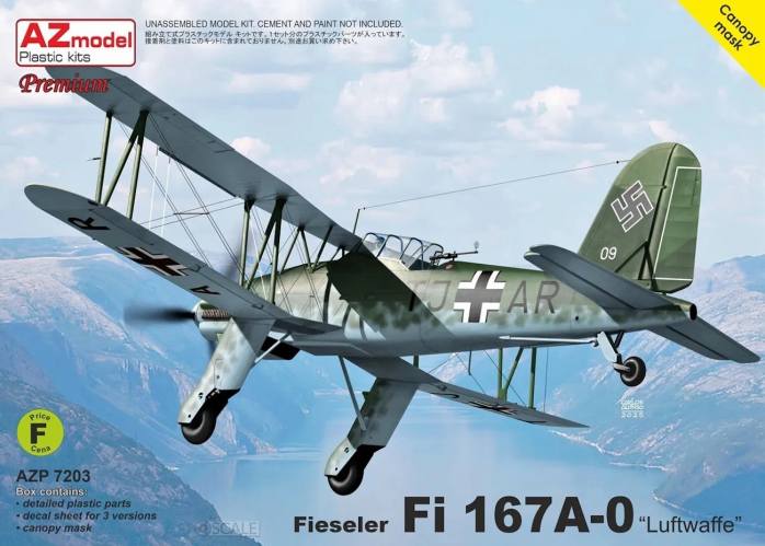 AZ MODEL 1/72 AZP7203 FIESELER FI 167A-0 LUFTWAFFE