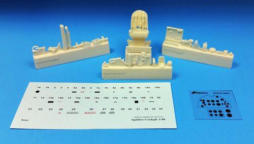 BARRACUDACAST 1/48 BR48194 SPITFIRE IX SNAPSHOT COCKPIT UPGRADE
